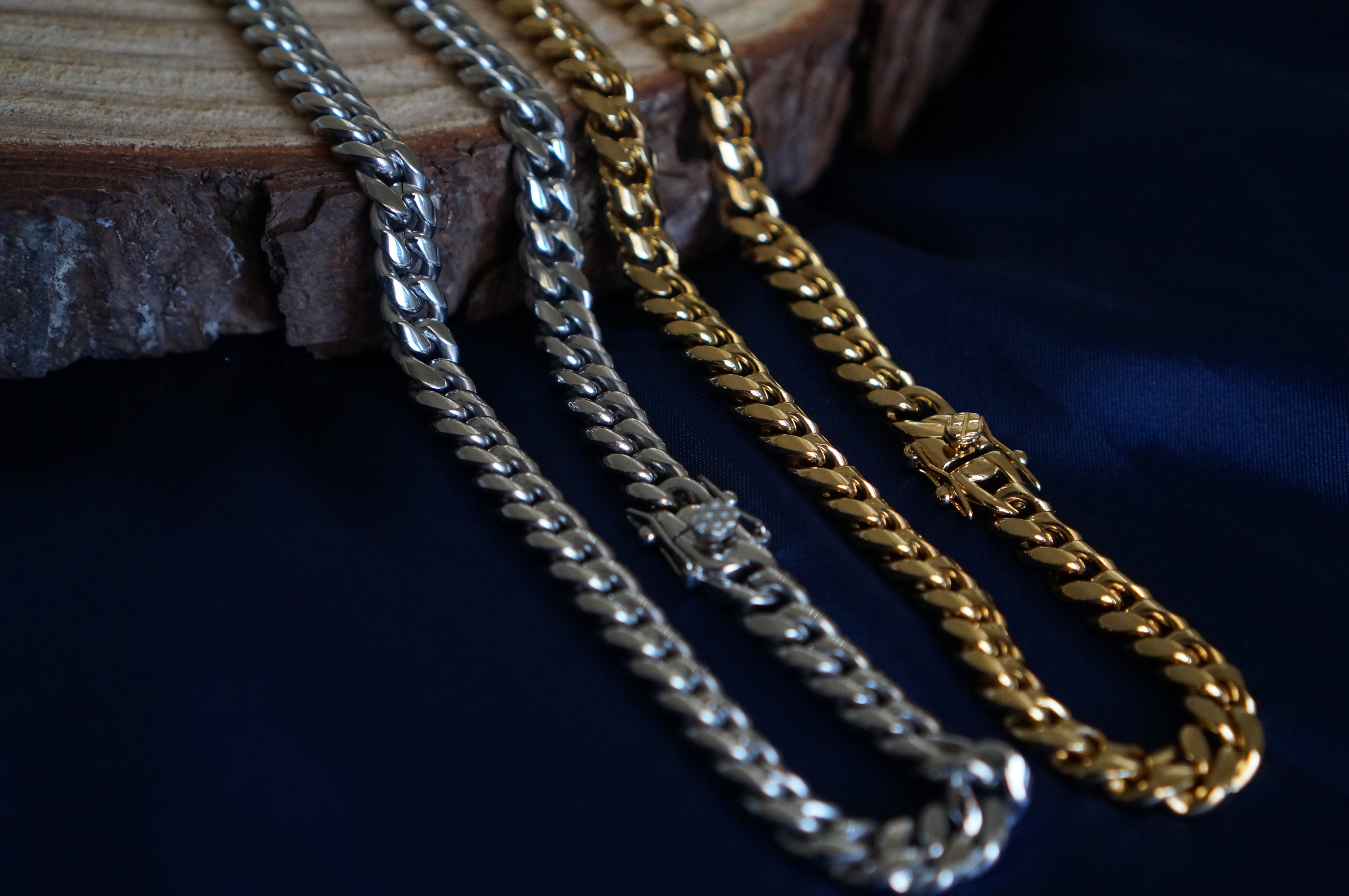 Chunky Cuban Chain Necklace and Bracelet Set - QUINN - RB Fashion Jewellery
