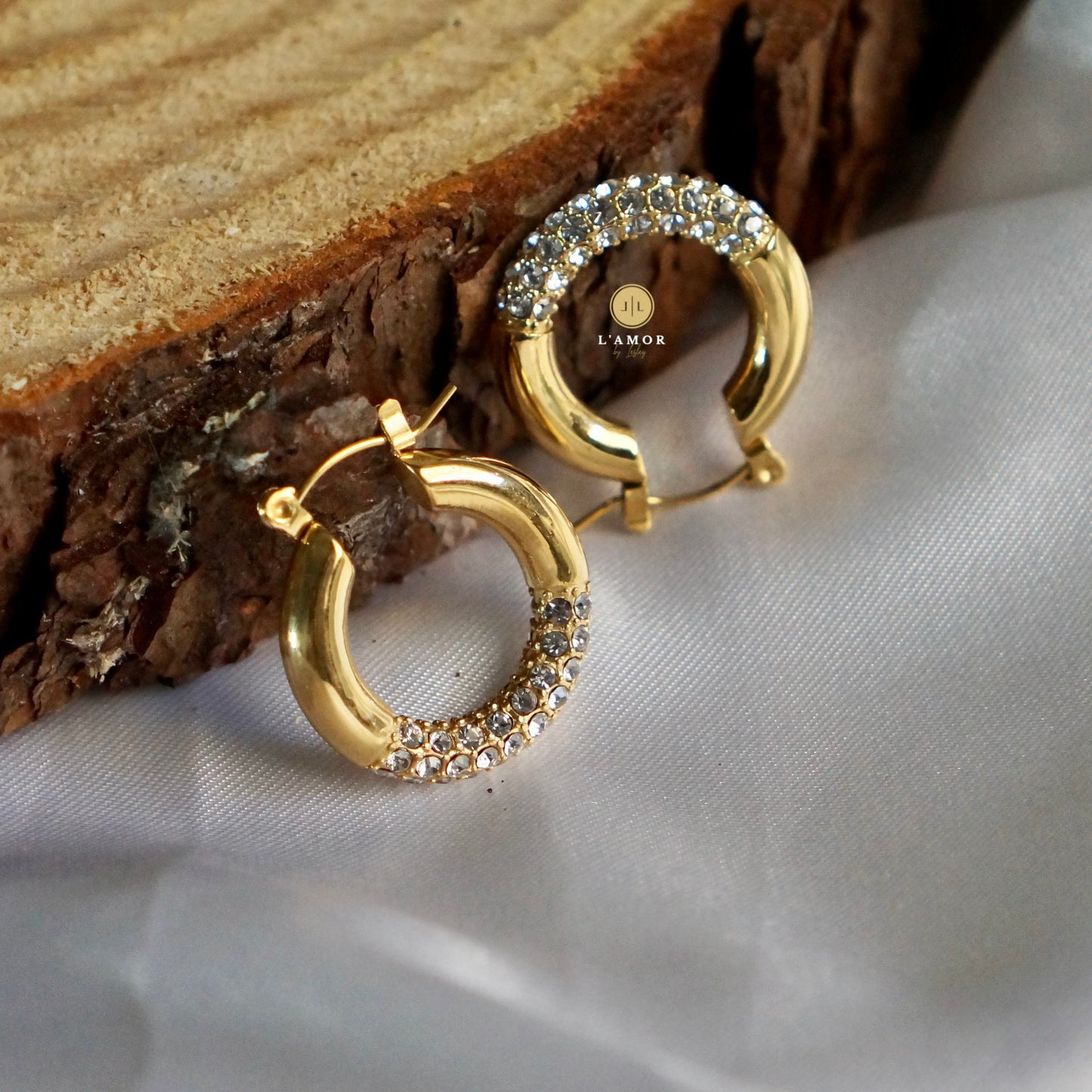 Lunar Sparkle Hoop Earring